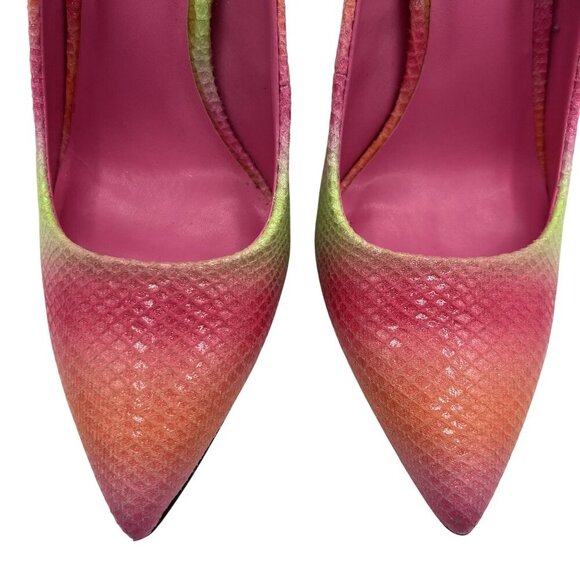 Mix No.6 Danyah 8M Rainbow Island Fruits Ombre Stiletto Heels Snake Texture Shoe - Picture 3 of 15
